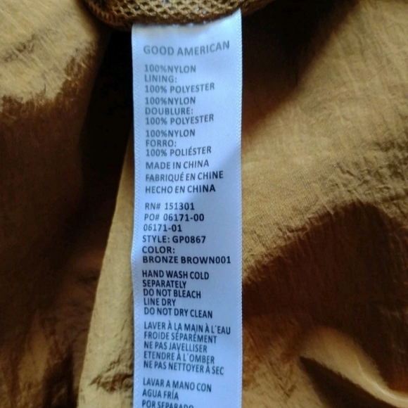 Good American Wide Leg Track Pant Bronze Brown Elastic Waist Women's Size 4 NEW - Picture 5 of 5